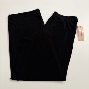 Choices Pants Slinky Straight Leg Flat Front Elastic Waist Travel Comfort Black